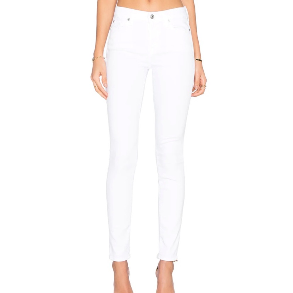 7 for all Mankind White Skinny Jeans.